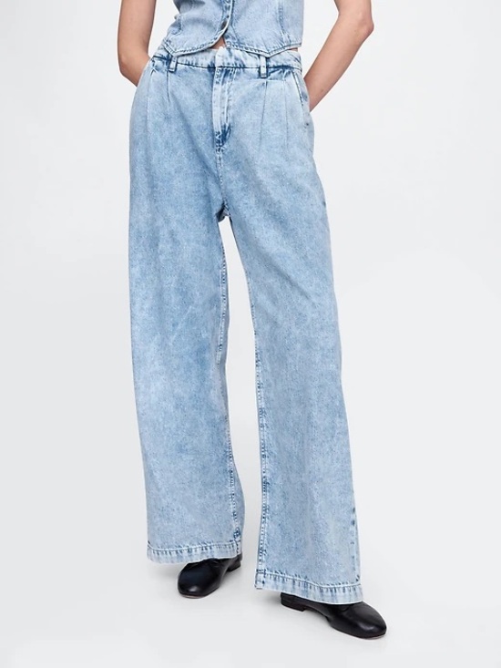 GAP Denim - GAP BNWT 365 High Rise UltraSoft Pleated Denim Trousers - Size 6
